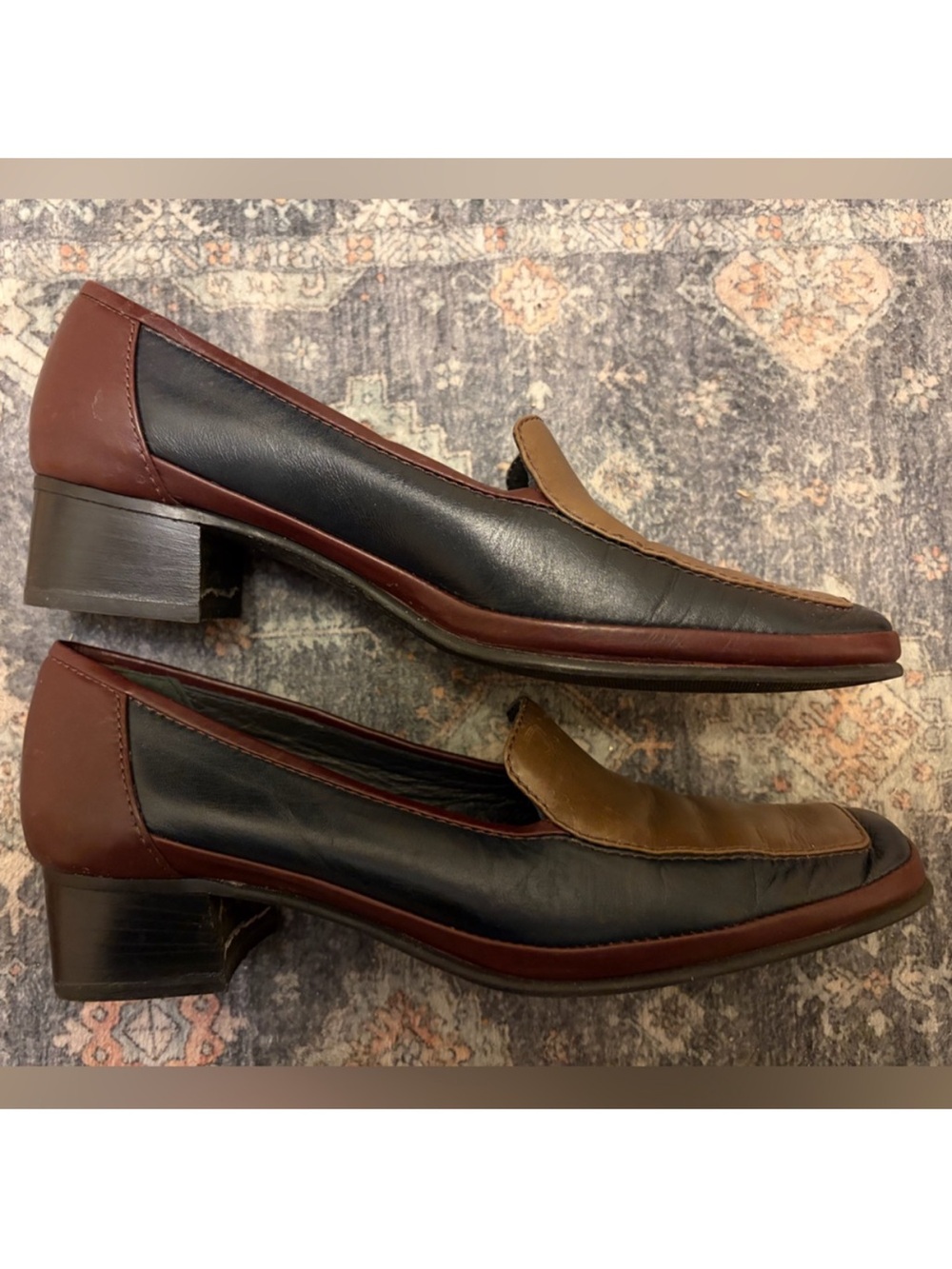 Versatile Multi-Tone Genuine Leather Loafers — Navy, Tan, Burgundy